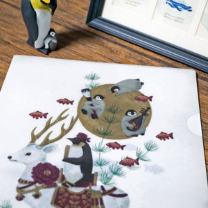 【グッズ】クリアファイル：人鳥白鹿絵図